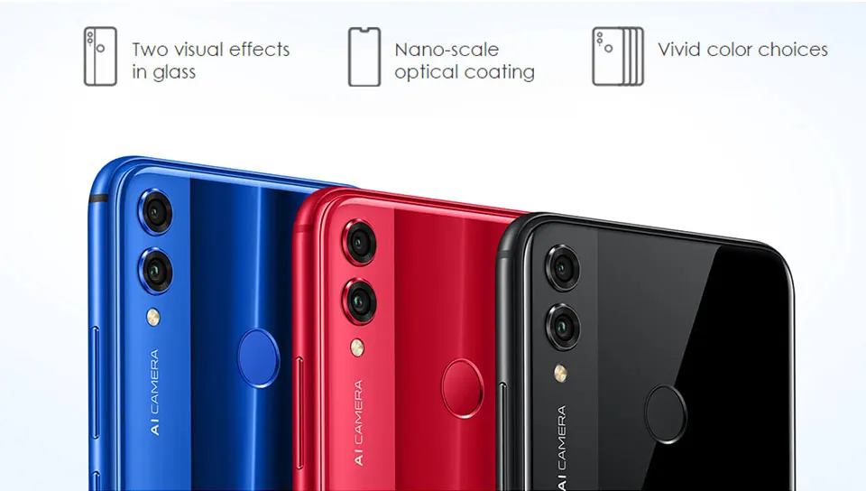 Honor 8X8 X, смартфон Kirin 710, 4 Гб, 6 ГБ ОЗУ, 64 Гб ПЗУ, 6,5 дюймов, Восьмиядерный экран, отпечаток пальца, ID, 3750 мА/ч, задний, 20 МП