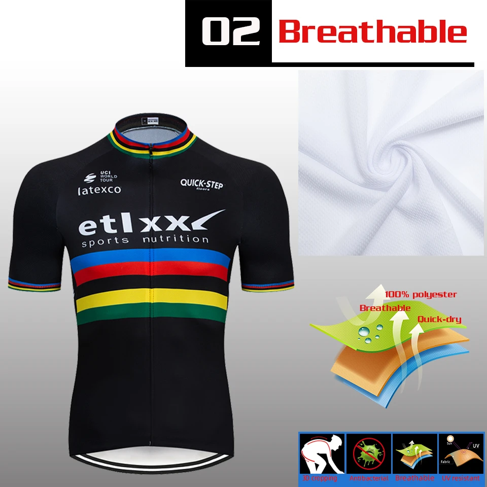 etixxl Cycling team Clothing Bike jersey Quick Dry Mens Bicycle shirts short sleeves pro Cycling Jerseys bike Maillot