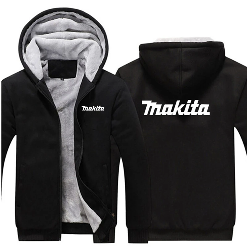 

Новинка 2021, осенне-зимние толстовки с логотипом Makita Tools для куртки с капюшоном, модные теплые толстовки на молнии с популярным принтом, пальт...