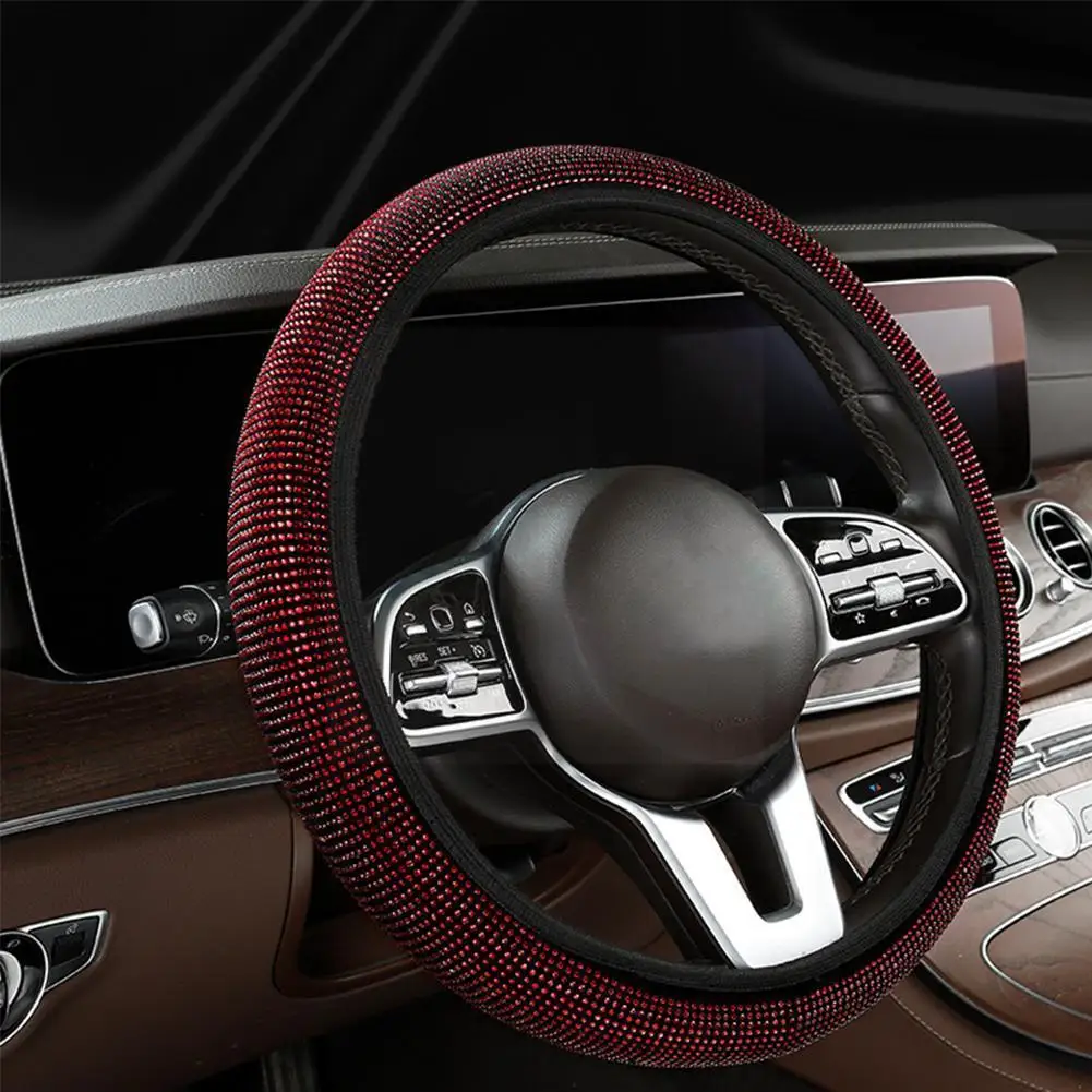 

Diamond Sparkling Car Suv Steering Wheel Protector Interior Universal Car Wheel Auto 37/38mm Cover Steering Decor N5V4