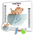 Набор для алмазной живописи стразы, алмазная 5D Вышивка с волнистыми краями, полностью круглая, с милой кошкой, для творчества и творчества