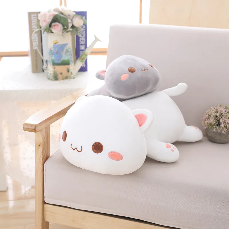 Kawaii Лежащая кошка плюшевые игрушки Мягкая Милая кукла милая подушка в виде