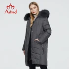 Пальто женское на био-пухе, с лисьим мехом, зимнее, 2021, 9172