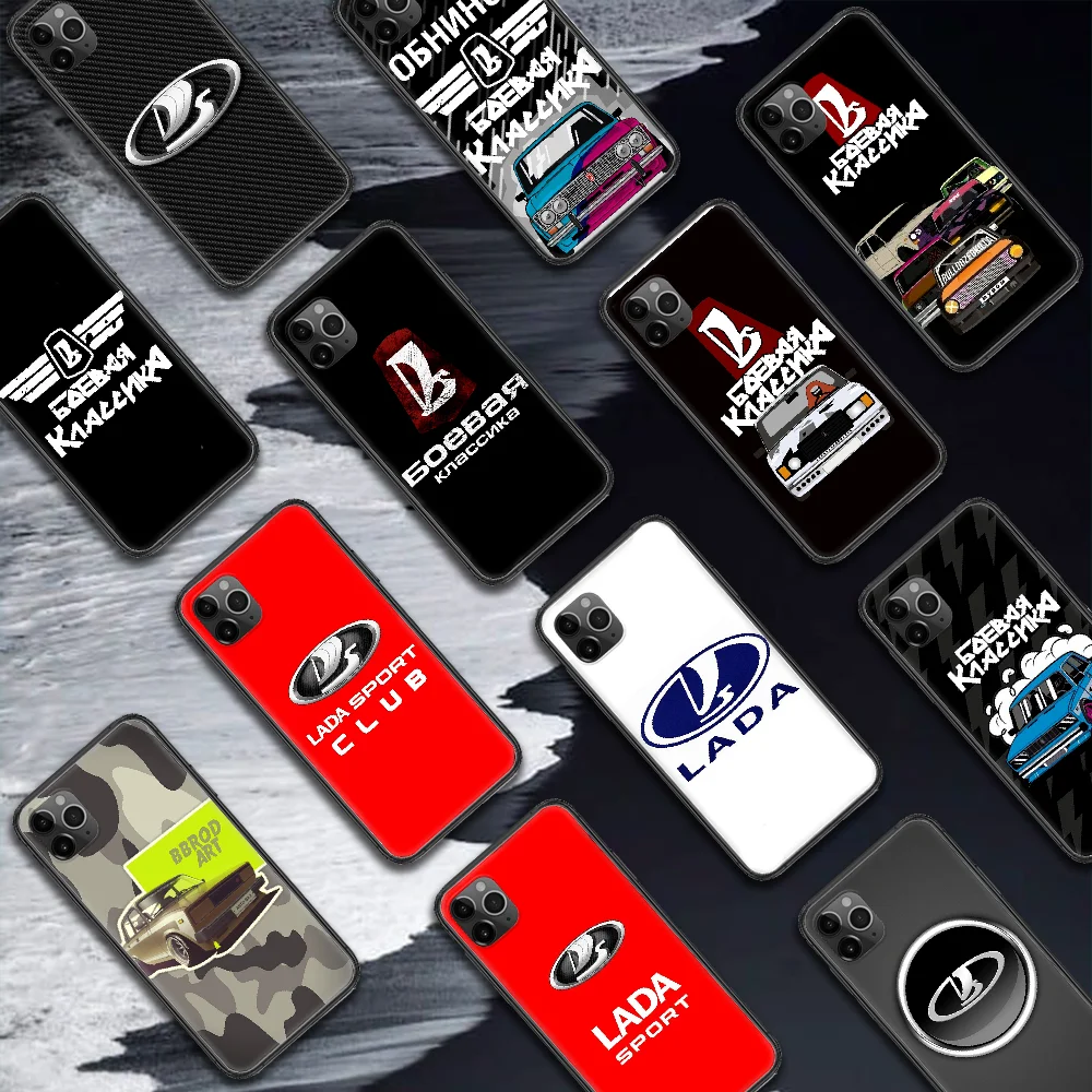 

LADA Car Logo Phone Case For iPhone 4 4s 5 5S SE 5C 6 6S 7 8 Plus X XS XR 11 12 Mini Pro Max 2020 black Hoesjes Luxury Coque Tpu