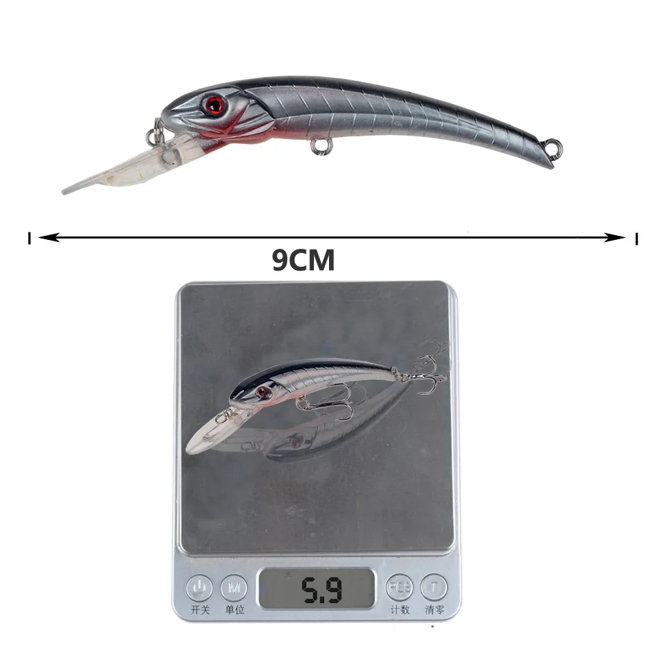 Жесткая рыболовная приманка в виде гольяна 9 см 5 г плавающая искусственная для