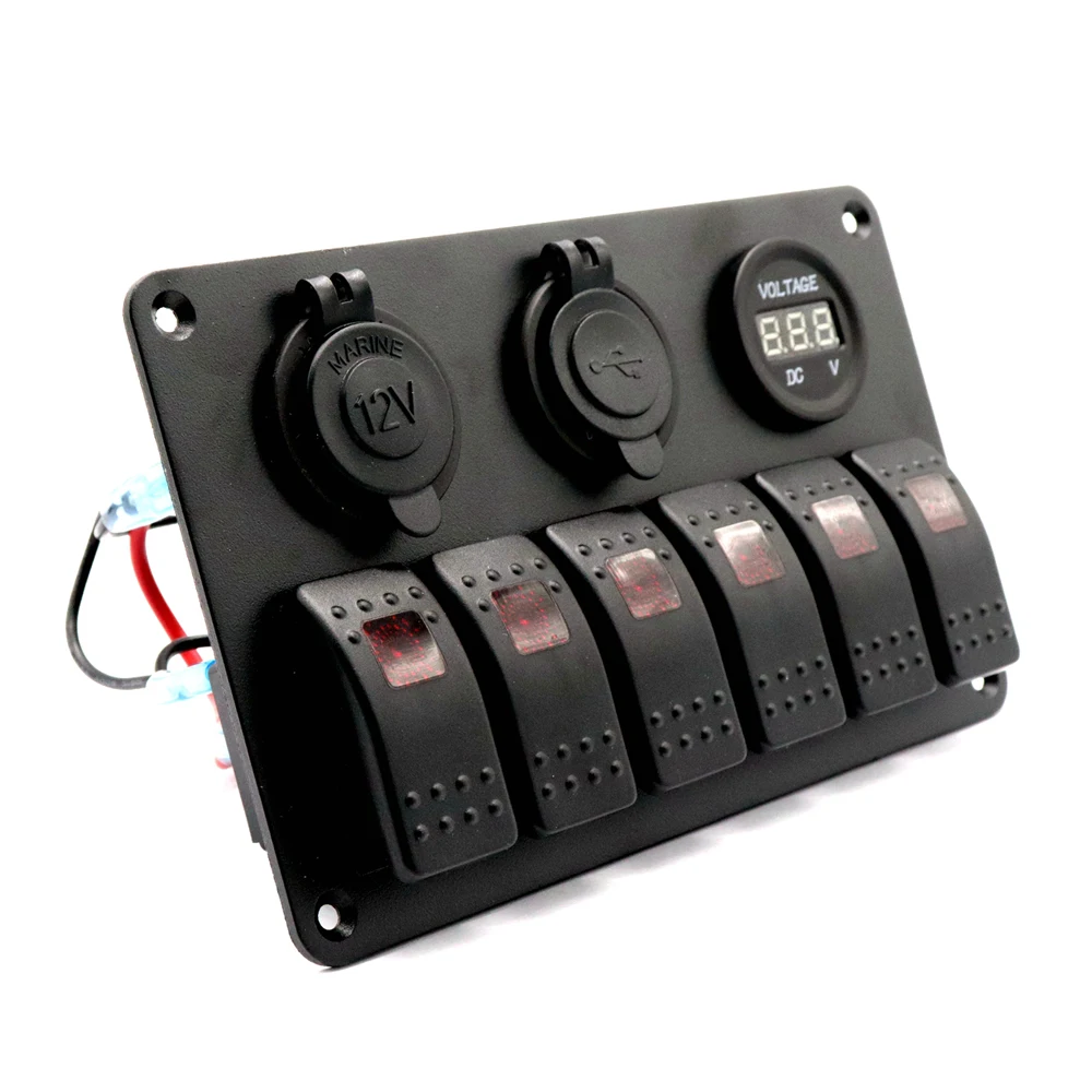 IZTOSS 12V-24V DC 6 Gang морской катер автомобиля RV красный светодиодный переключатель