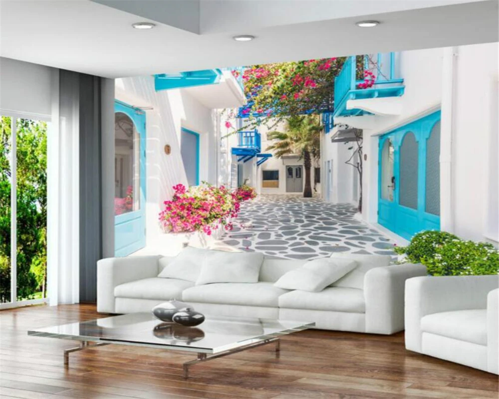Фотообои Beibehang на заказ морские цветы украшения живопись фона 3D фоновые обои для