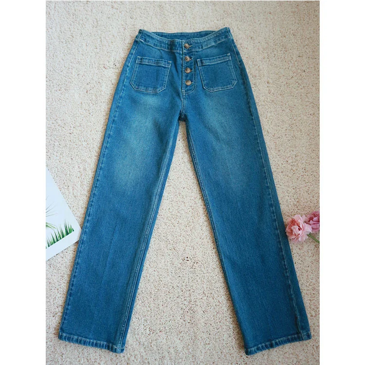 

ref fall 2020 new SLIM STRAIGHT high waist wash jeans
