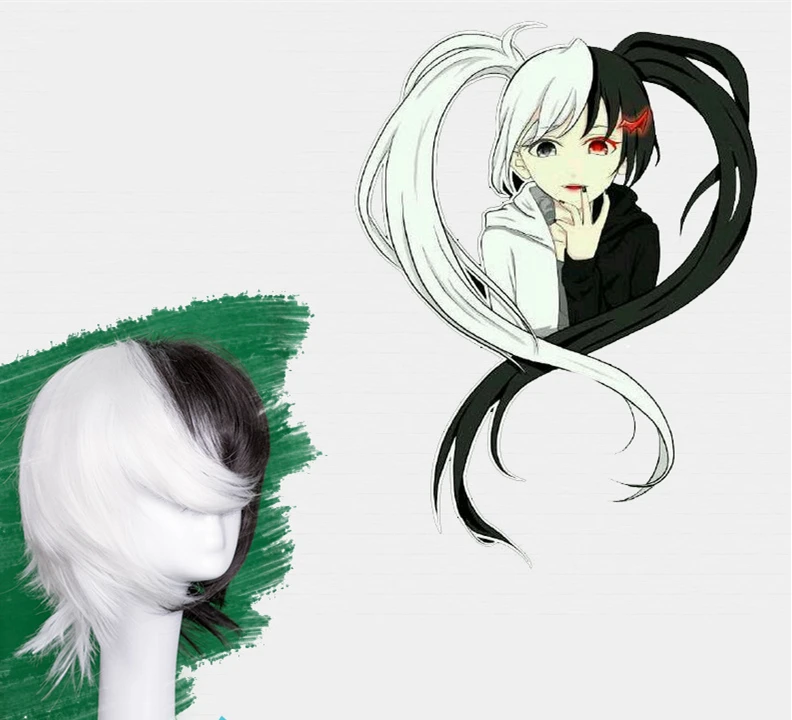 Аниме данганронпа парик Монокума Косплей Костюм Dangan Ronpa женщины мужчины короткие