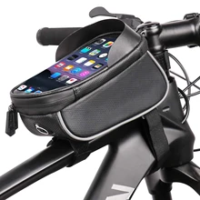 Waterproof Bicycle Bag Frame Front Top Tube Cycling Bag 6.5 Inch Touch Screen Bike Mobile Phone Bag Case MTB Cycling Accessories