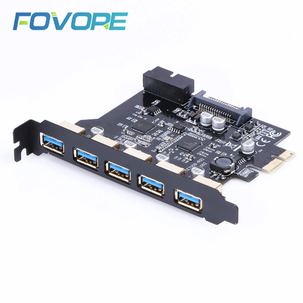 Плата расширения PCI Express на USB 3 0 5 портов Гбит/с чипсет NEC для Windows XP/ Vista/Win7/8/10 |