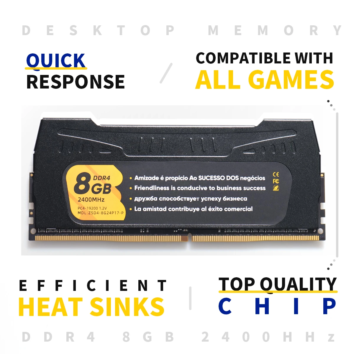 

ZENFAST DDR4 4GB 8GB 16GB Memoria Ram 2133 2400 2666 MHz Memory Desktop Dimm With Heat Sink