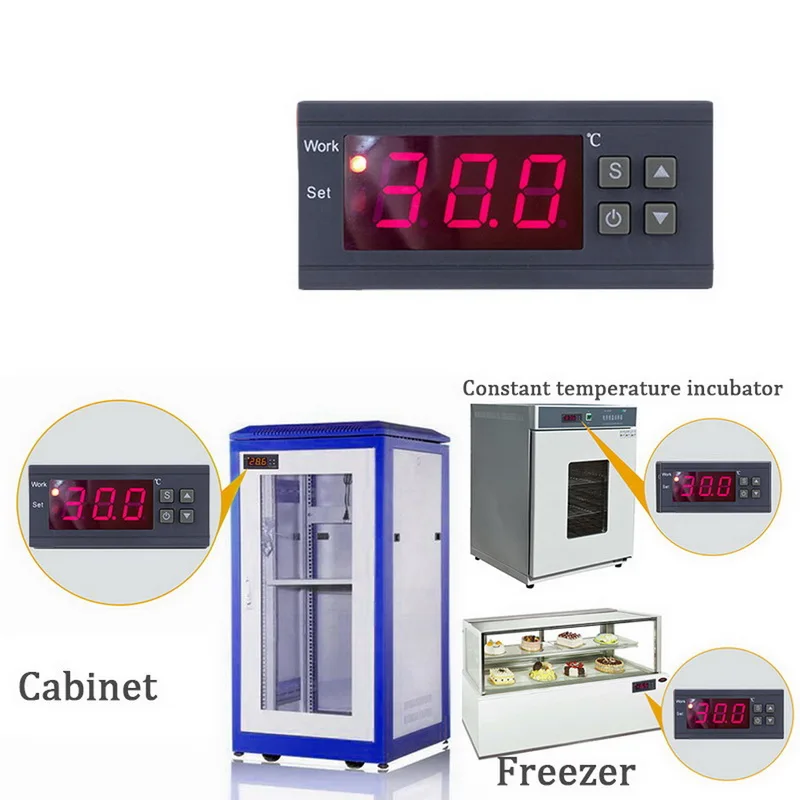 Терморегулятор с цифровым дисплеем и датчиком температуры 110 220 В/12 В/24 В|Приборы