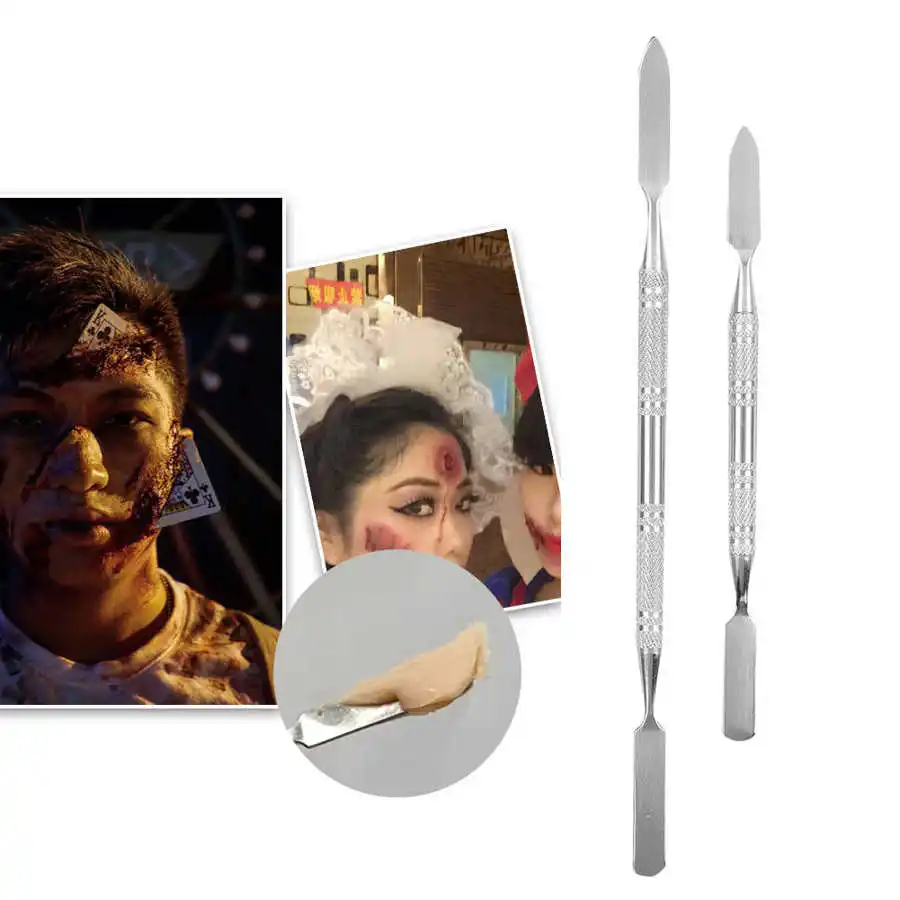 S/L Нержавеющая сталь двухсторонняя воск для шрамов шпатель аппликатор