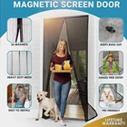 Летняя Магнитная занавески экран сетка на дверь, противомоскитная сетка от летающих насекомых, дверная сетка с автоматическим закрытием, можно подгонять под заказ