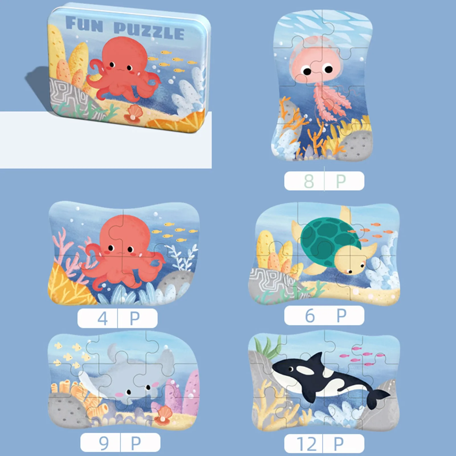 

Kids Puzzle Toys Cartoon Animals Pattern Hand Grasping Board Stacking jigsaw Interesting Game Enlightenment Educational Toys
