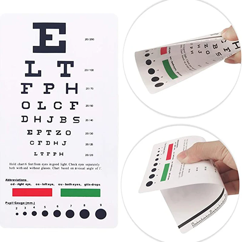 

1pc PVC Standardized Eye Chart Visual Testing Chart for Hospital Home 18.5x9.8cm
