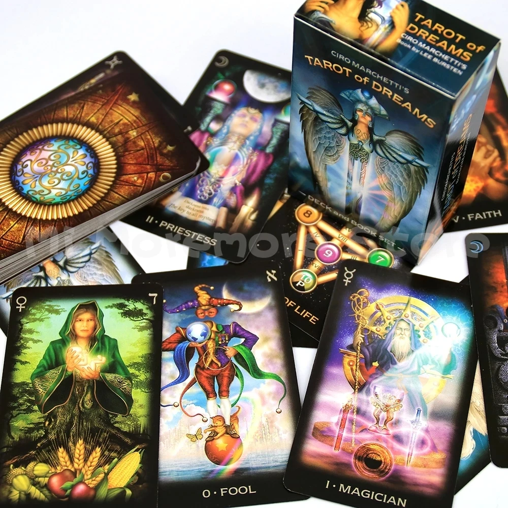 

Tarot of Dreams English 83 Cards Fortune Telling Ciro Marchetti Deck Divination with Book Sets for Beginners Game Party Game