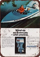tin sign new aluminum metal 1973 evinrude boat motors retro 11 8 x 7 8 inch