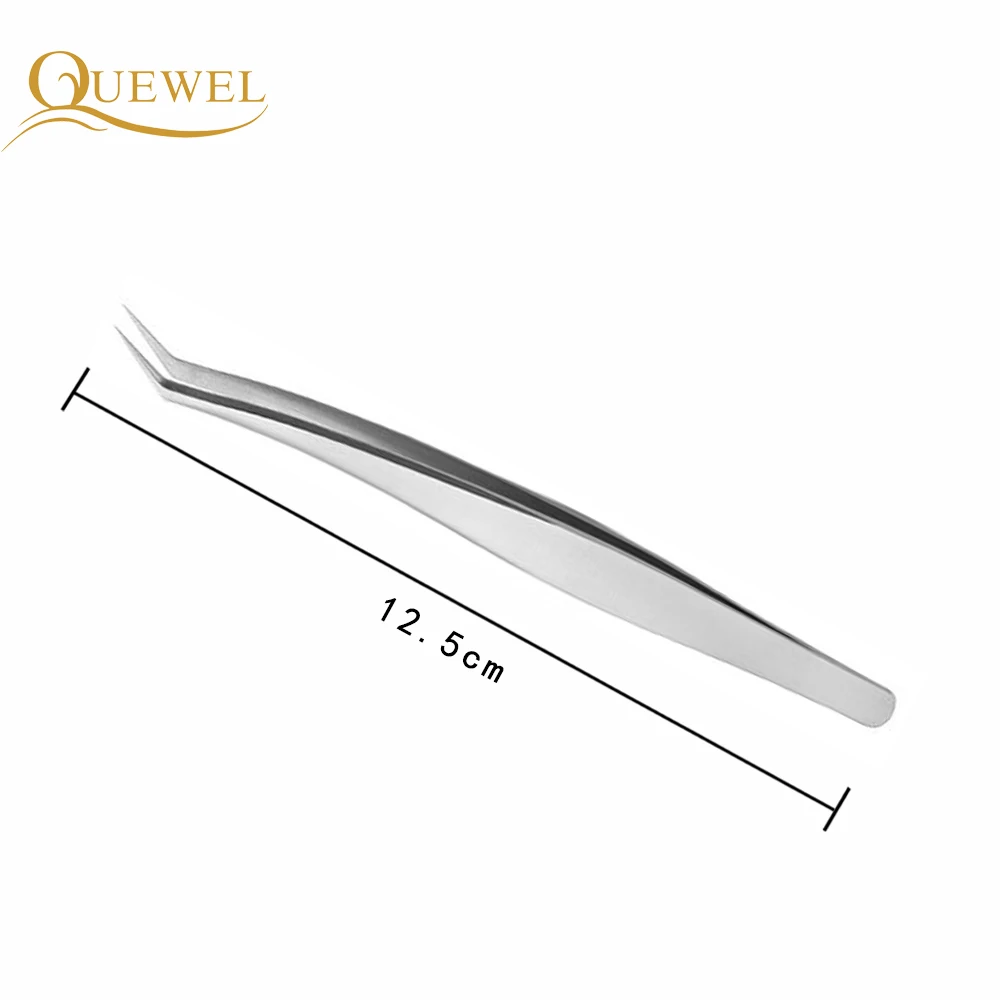 Quewel 5 шт./компл. Пинцет для ресниц Премиум матовый серебристый пинцет нержавеющая