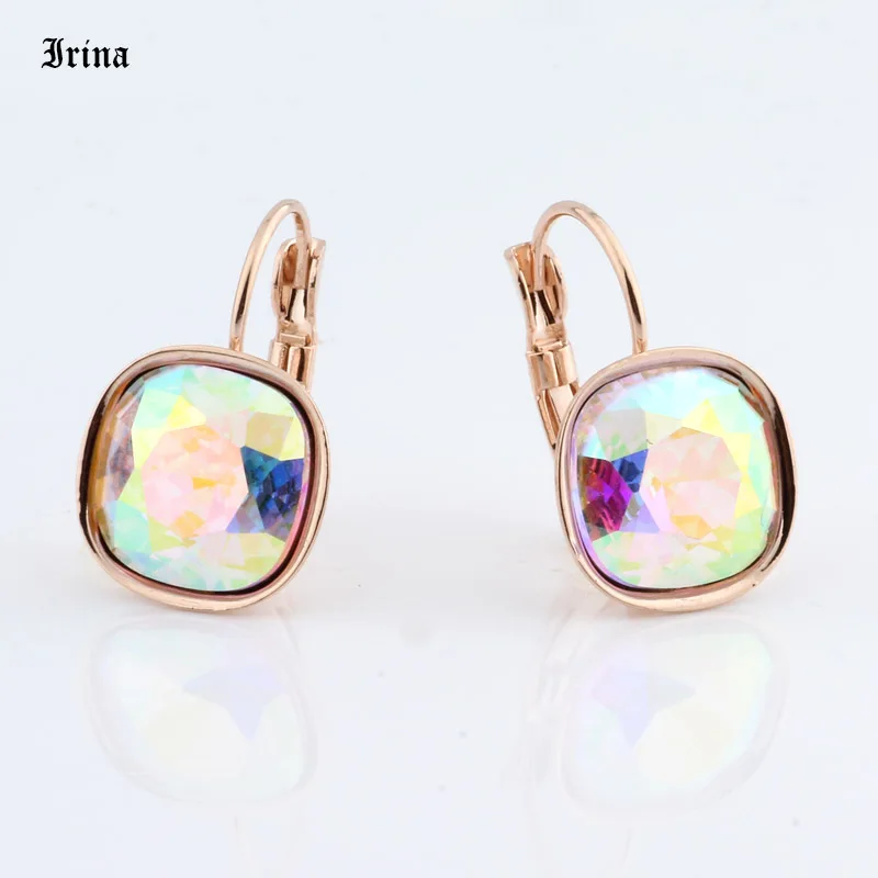 Роскошные романтичные серьги 12 мм * с цветными кристаллами подвески розового