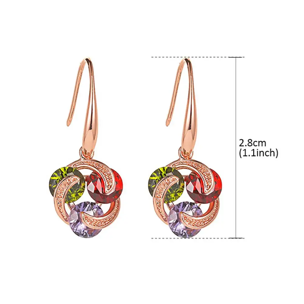 

Women Fashion Style Colorful Rhinestone Cubic Zirconia Windmill Shape Jewelry