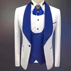 Новое поступление, Мужская шаль с одной кнопкой для жениха, смокинги для жениха с лацканами, мужские костюмы, лучший блейзер для свадьбывыпускного вечера (пиджак + брюки + жилет + галстук) A93