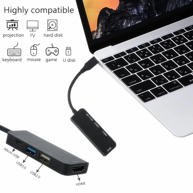 Концентратор type C до 4K HDMI концентратор с USB 3 0 Micro Usb порт для зарядки MacBook Pro samsung Galaxy