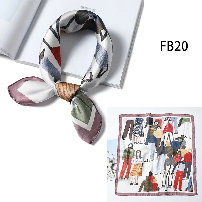 

Silk Scarf Women Print hair neck Square Scarves Office Ladies Shawl Bandanna 55*55cm Muslim Hijab Handkerchief muffler foulard