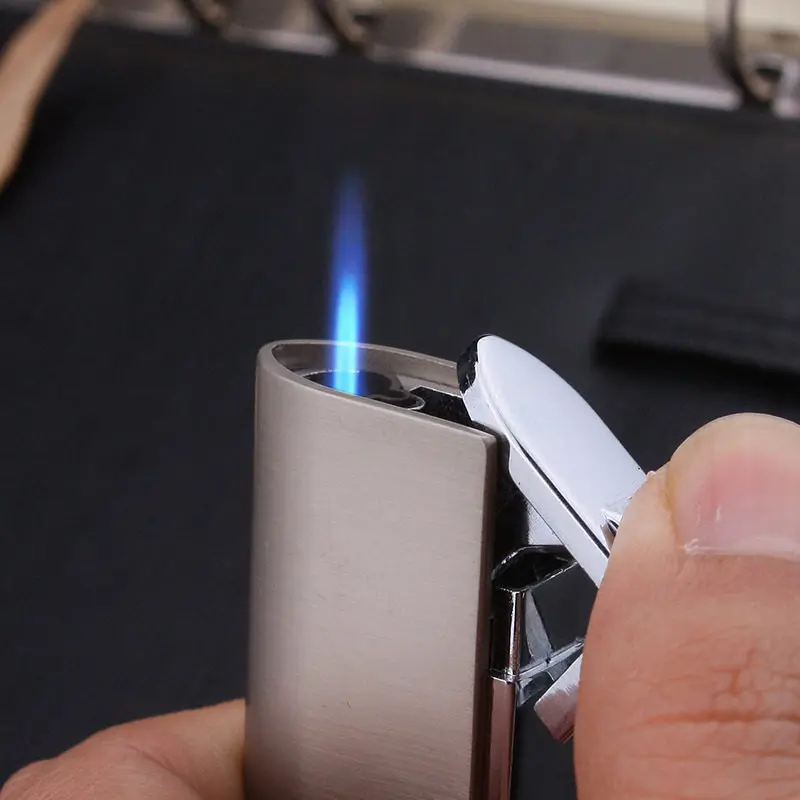 Металлическая зажигалка портативная ультратонкая с покрытием фонарь надувная