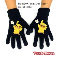 Pokemon Pikachu Gloves Black Touch Screen Gloves Cute Fashion Gloves Boys and Girs Mittens Kids Winter Brown Glove