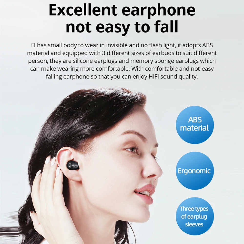 

Bluedio Fi TWS Bluetooth Earphones Wireless Earbuds Waterproof Sports Headset Wireless In Ear Earphone with Charging Box