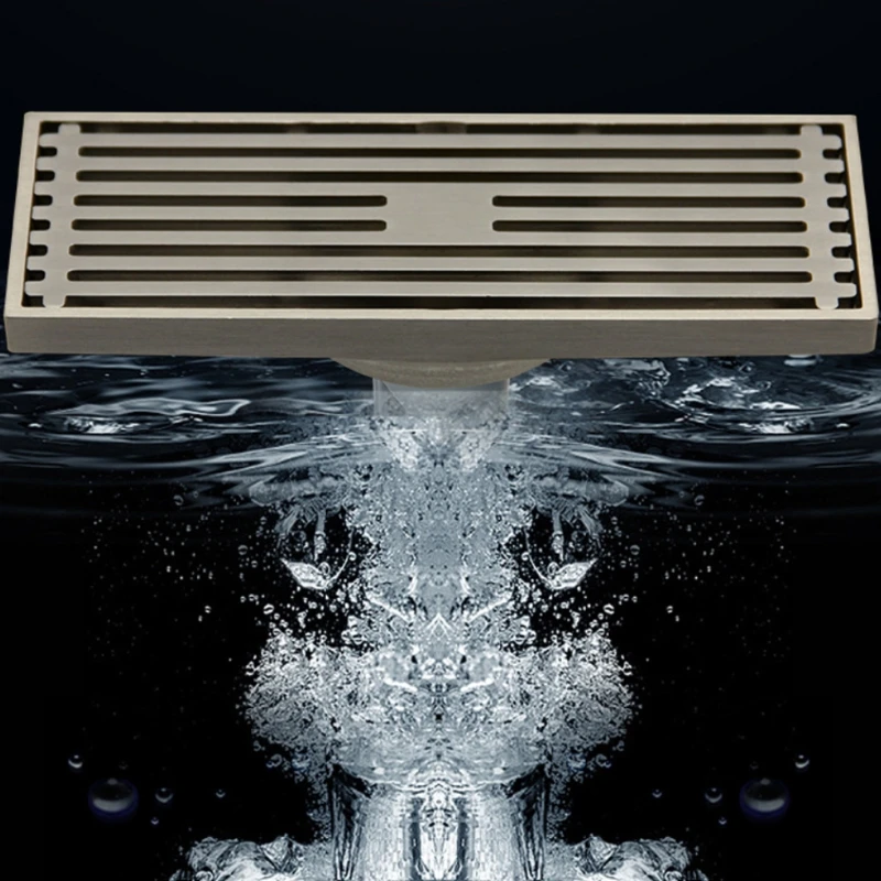 

Floor Linear Waste Grates Grid Strainer Shower Drain Invisible Stainless Steel Bathroom Anti-odor Floor Drainer