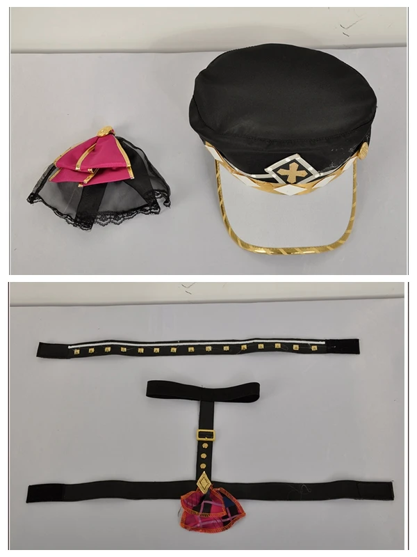 

Love Live!SunShine!! Tsushima Yoshiko Punk Rock Awakening Cosplay Costume Red Plaid Uniform Skirt Hat