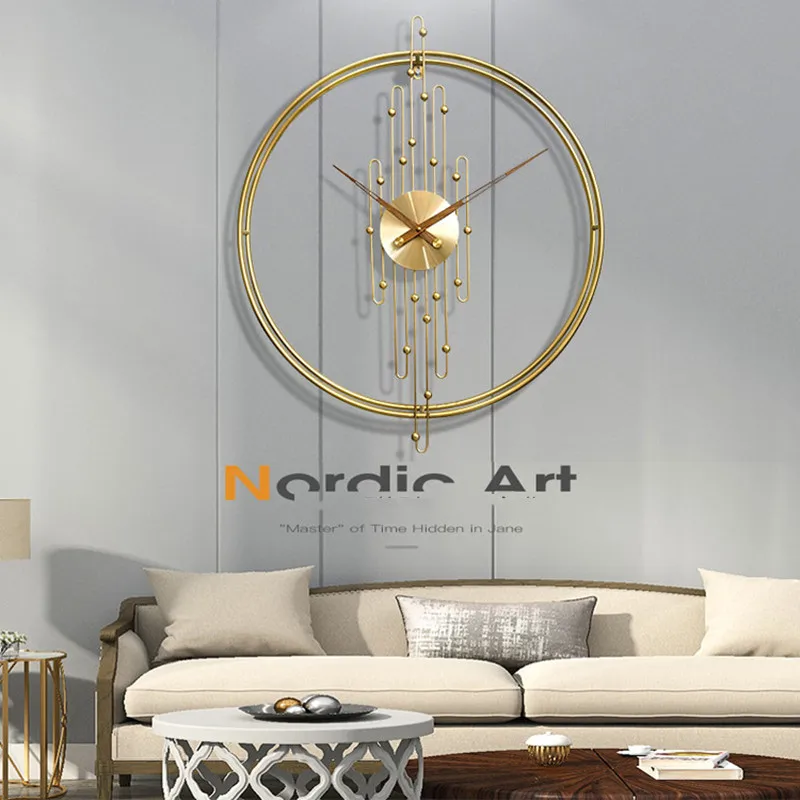 

2021 New Spanish Minimalist Art Wall Clock Living Room Fashion Background Wall Decoration Clock Creative Iron Mute Gift
