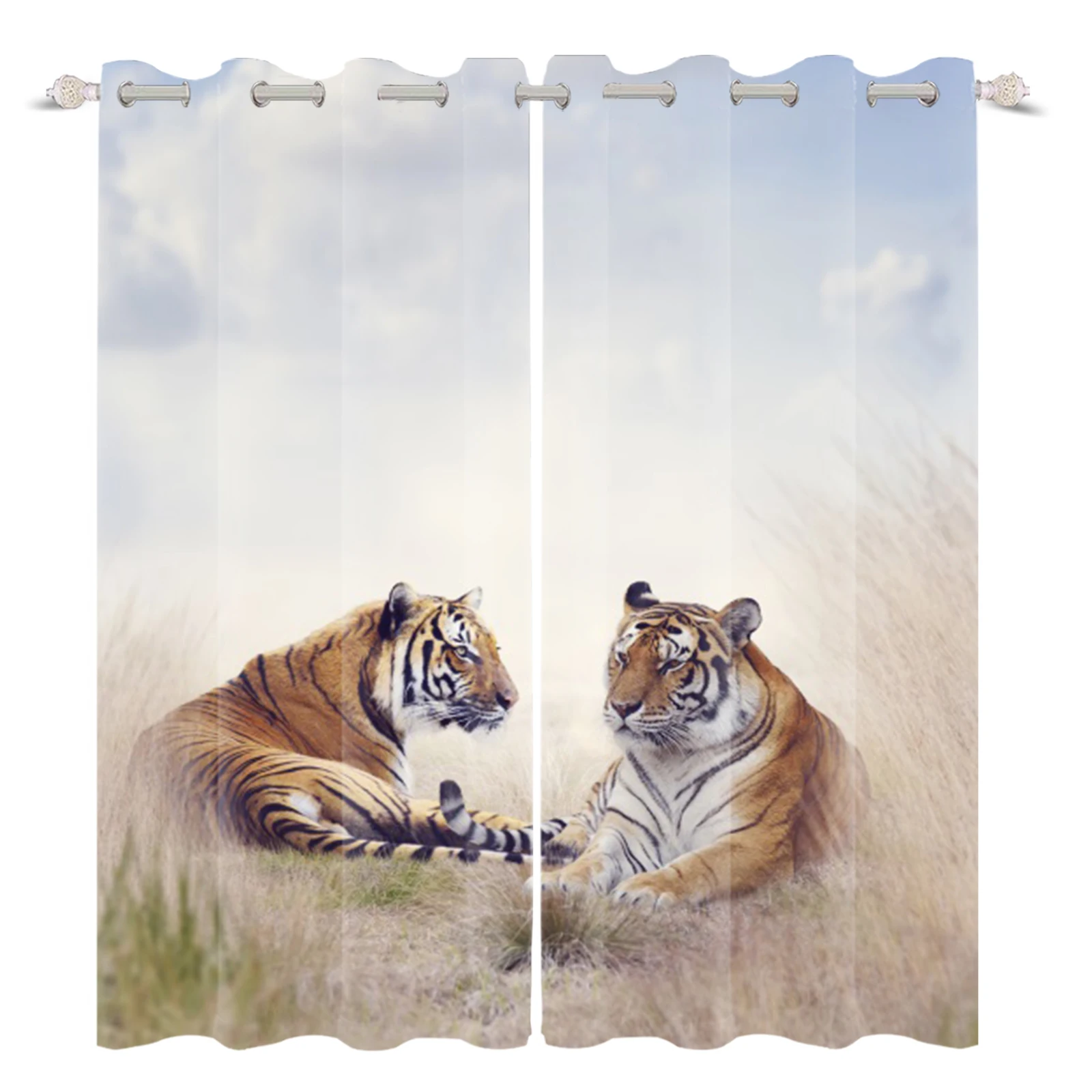 

Tiger Pattern Blackout Valance Window Curtains For Living Room Home Decor For Youth Room Treatment Drapes Curtinas