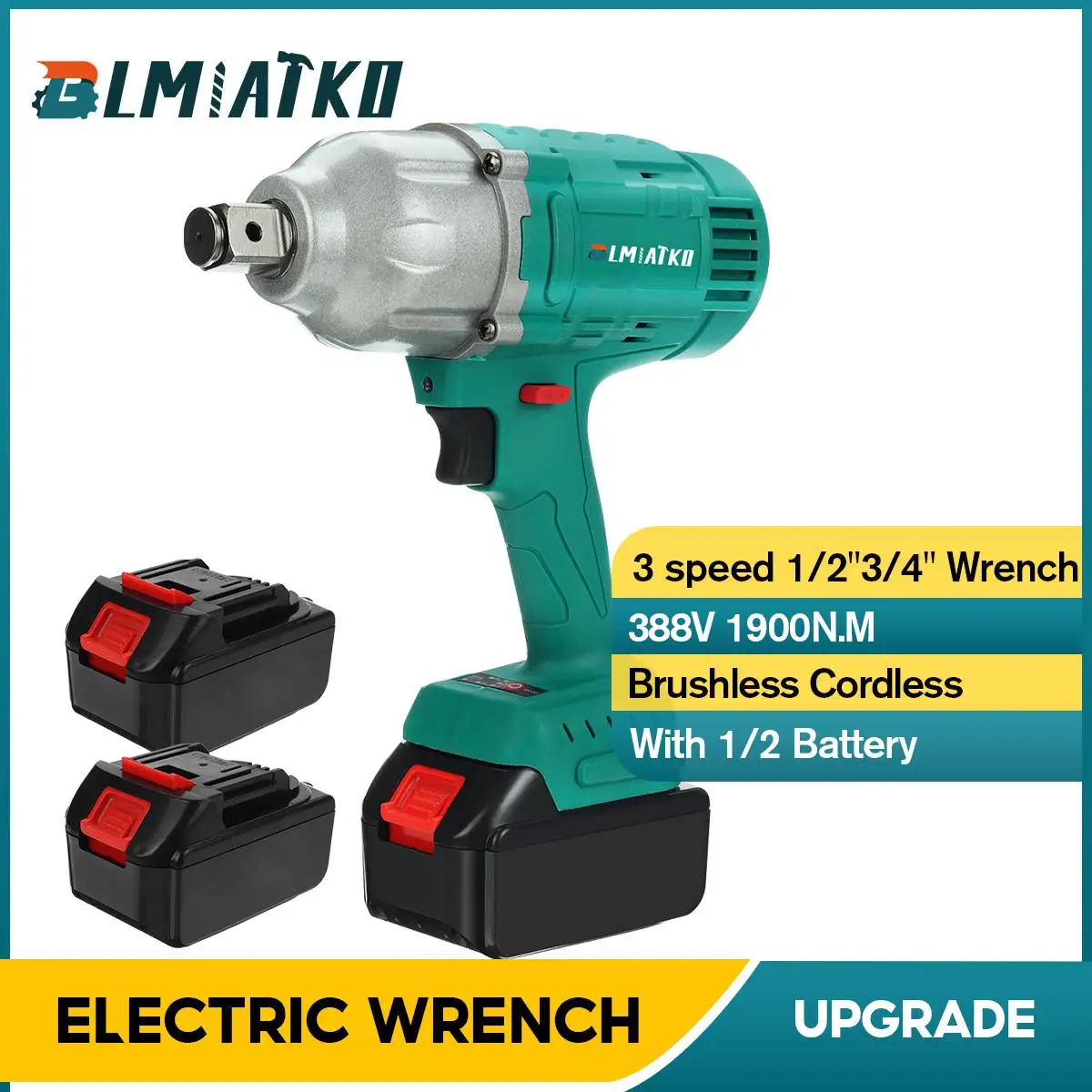 

BLMIATKO 1900NM 388vf 3,5-дюймовый бесщеточный Электрический ударный гайковерт Электроинструмент 19800Amh литиевая батарея для батареи Makita 18В