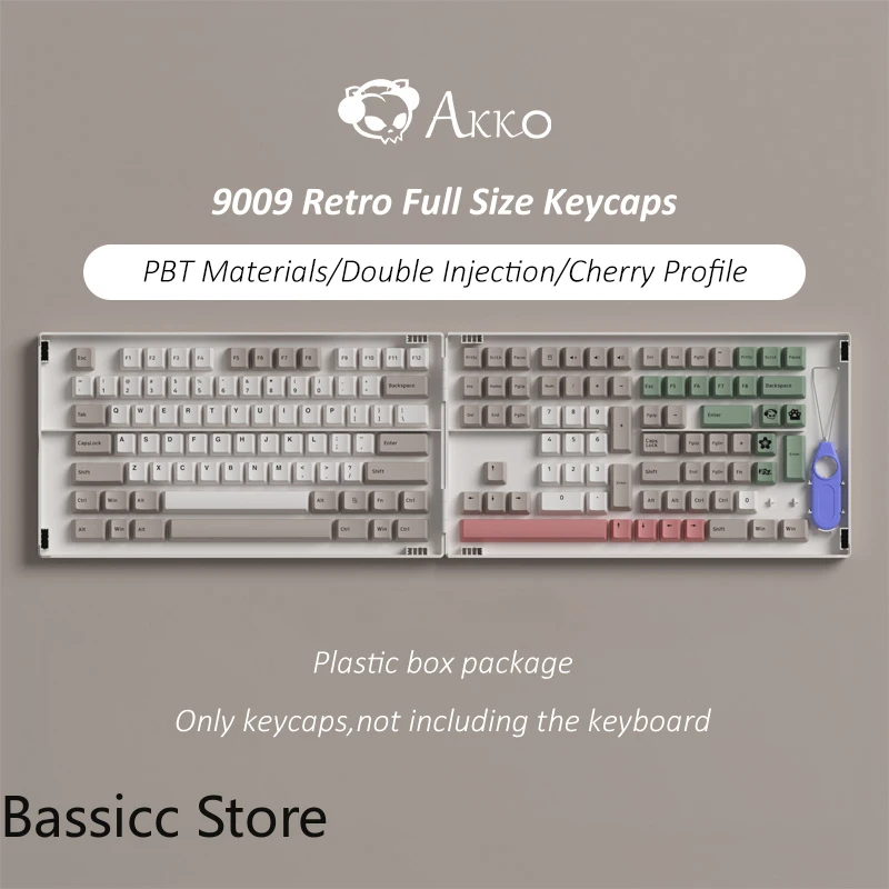 

New AKKO Retro 9009 PBT Double Injection Full Size 157 Keycaps Set for Mechanical Keyboard 61 68 87 104 US English layout