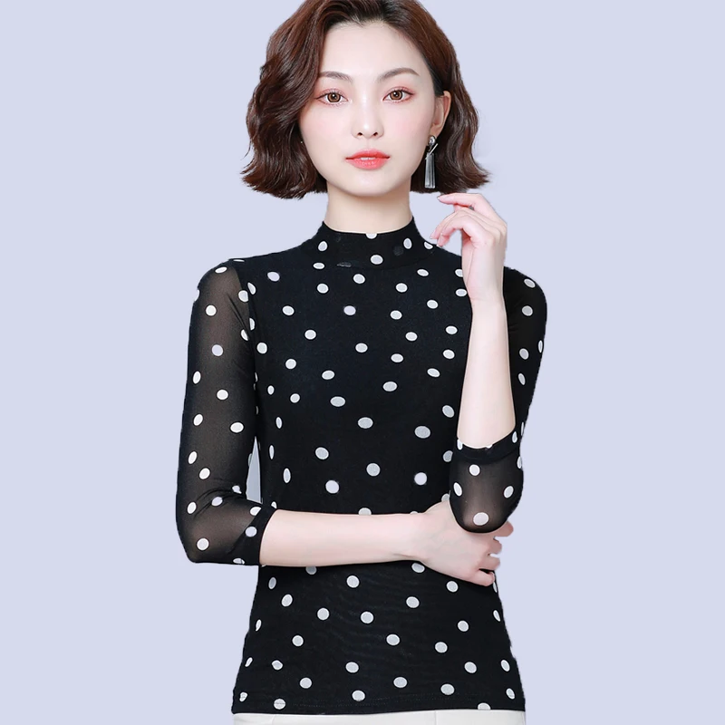 Осенняя модная женская футболка с длинным рукавом женские рубашки тонкая