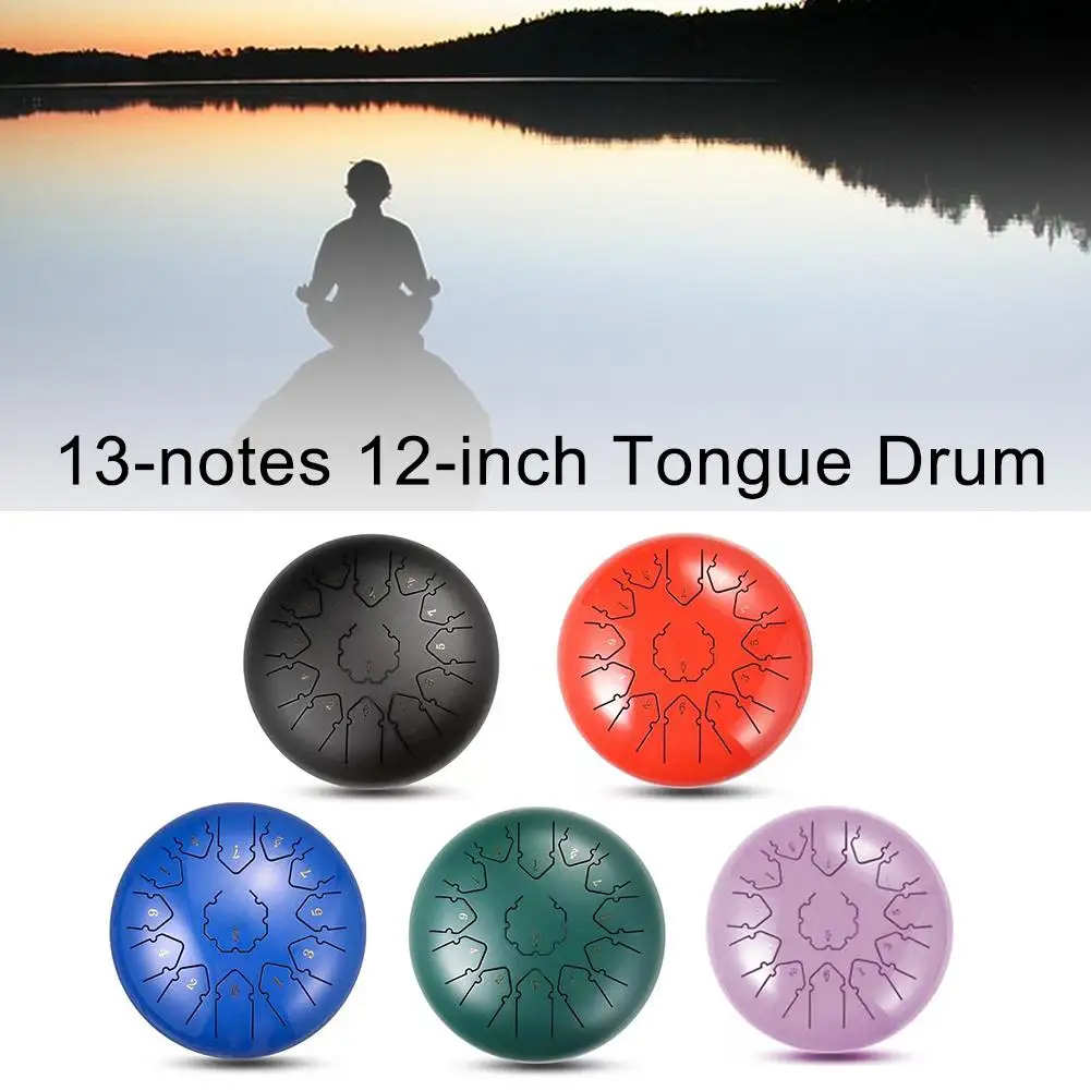 12 дюймов 13 нот Hangdrum Handpan стальной язык барабан с молотками музыкальная Книга сумка ударный инструмент для музыкальных терапевтов