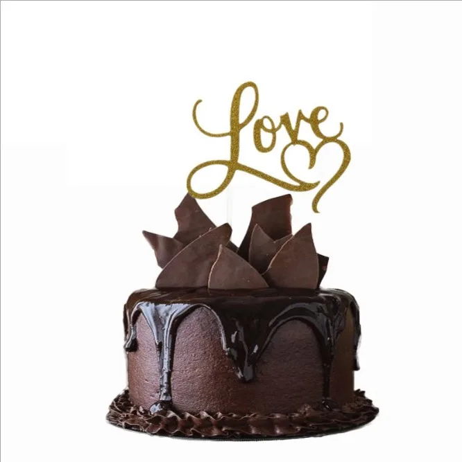 Флажки для торта с Юбилей 1 шт Акриловые Торт Топпер Любовь Свадьба/Юбилей/День