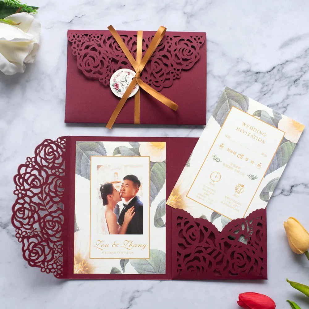 10 шт. роскошные свадебные пригласительные открытки сохранить дату элегантные