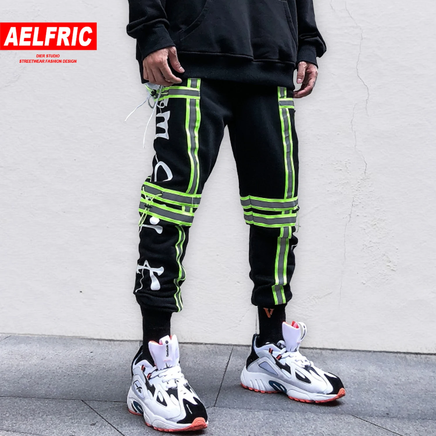 AELFRIC цветные часы с буквенным принтом мужские шаровары карго брюки уличная мода