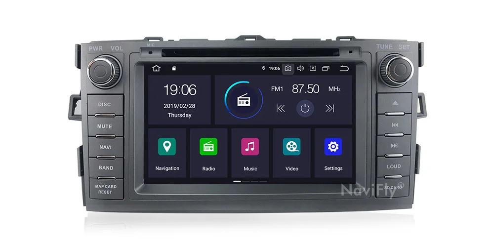 NaviFly 4+ 64G Android9.0 автомобиля dvd-радио GPS навигация для Toyota AURIS 2006 2007 2008 2009 2010 2011 multimedai плеер WI-FI RDS