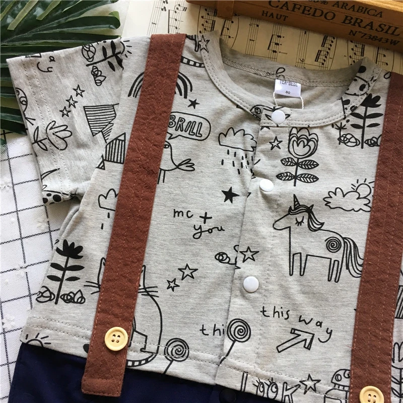 Летняя одежда Tonytaobaby новый стиль мужской комбинезон с открытыми бретелями для