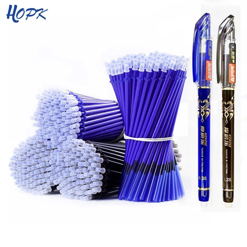 53Pcs/Lot Erasable Pens Refill Set Washable Handle Blue Erasable Gel Pen Rod School Writing Stationery Tool Student Gift Suit