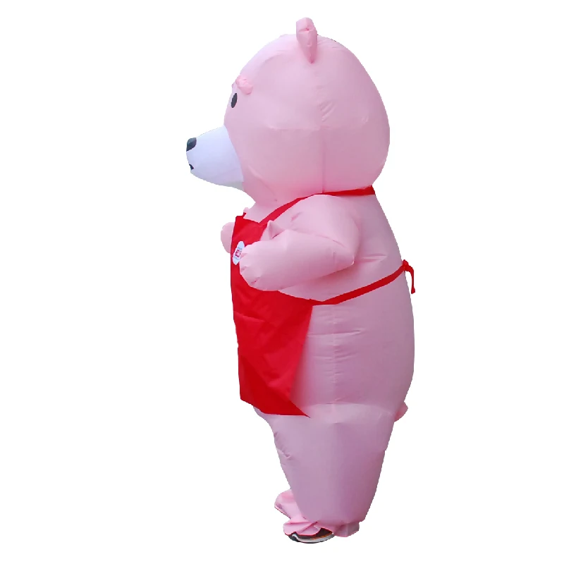 

Couple Inflatable Costumes Brown Bear Halloween Cosplay Costume Pink Cook Bear Mascot Disfraz Funny Party Role Play for Adult