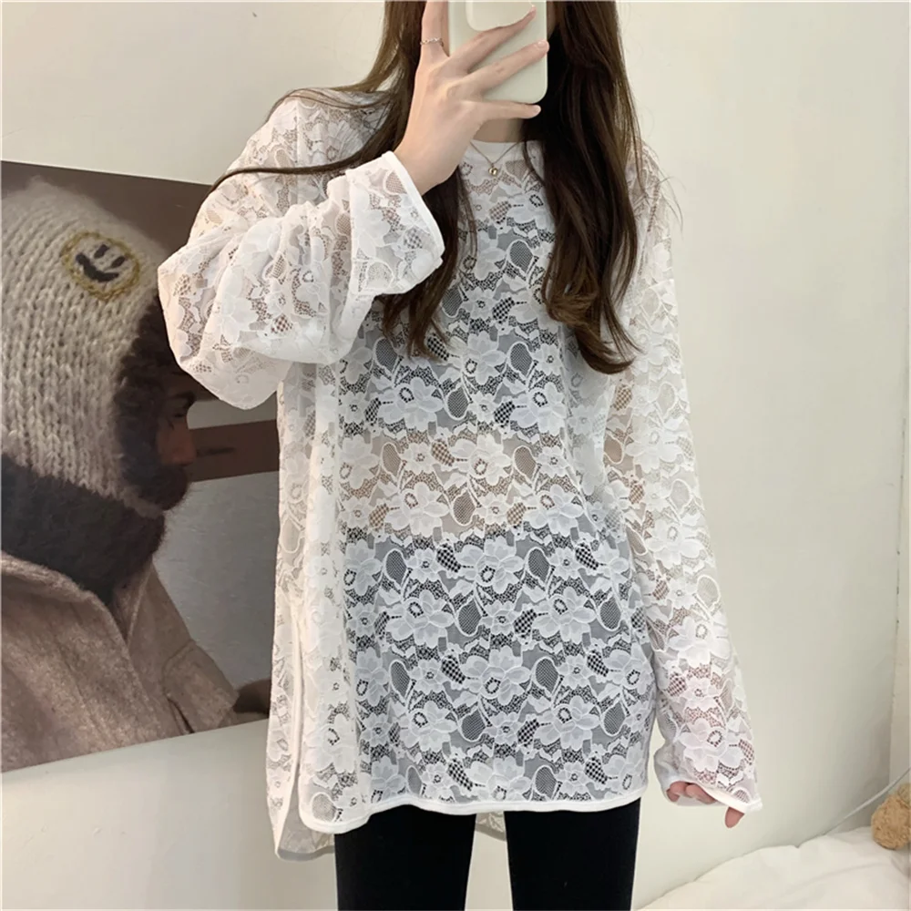 

Alien Kitty White Bottoming Oversize Blouses Women Ruffles 2022 Sweet Hot Sale OL Loose Stylish Sexy Slim Casual Hot Shirts