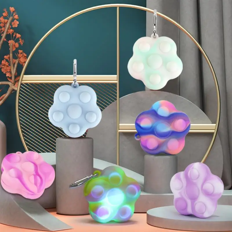 

Снятие Стресса Игрушка сенсорный брелок пузырьки вентиляционный шар силиконовый светящийся шар игрушки для детей подарок сенсорные игруш...