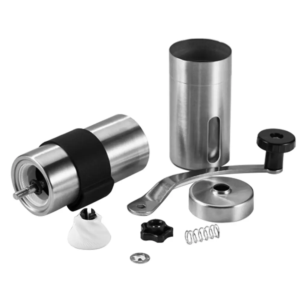 

Ручная керамическая кофемолка из нержавеющей стали, регулируемая кофемолка с резиновым кольцом, Легкая очистка, кухонные инструменты